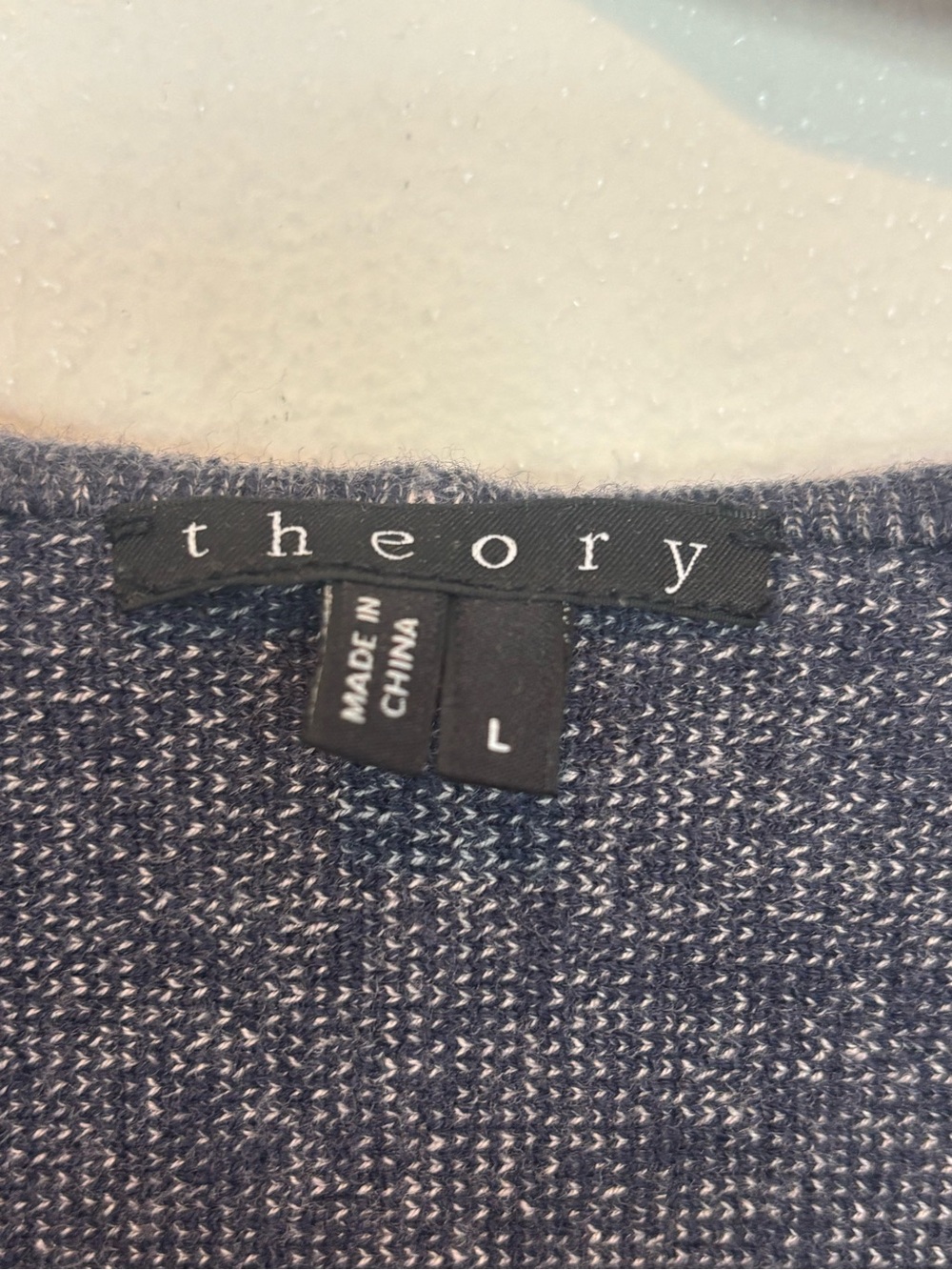 Theory Men's Heather Navy Zip Hoodie - Picture 4 of 4